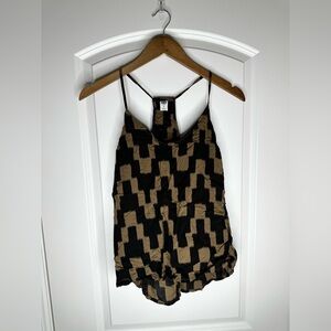 Old Navy Black and Tan Camisole Top Minimalist Sz S